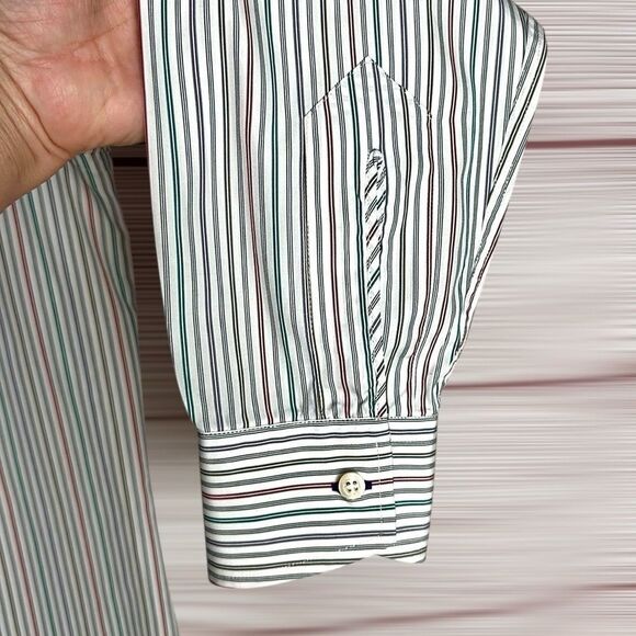 Paul Smith London Cotton Shirt Button Down White Striped Made in Italy 16,5 (42) - Picture 6 of 13